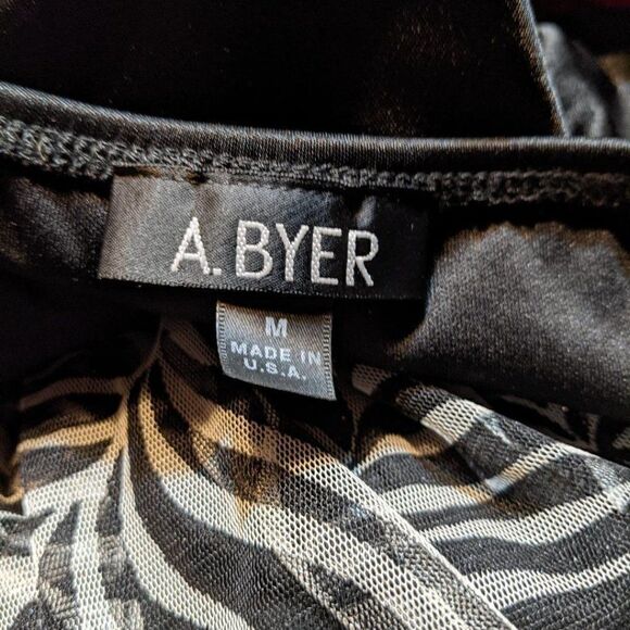 🆕NWT A BYER FULLY LINED SPARKLY ZEBRA PRINT EVENING DRESS - M - Picture 5 of 8